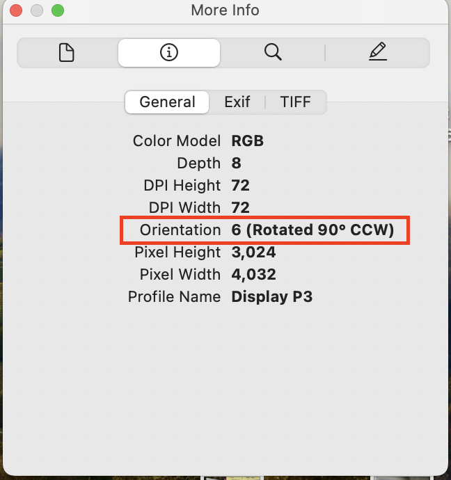 EXIF 中的 Orientation 信息